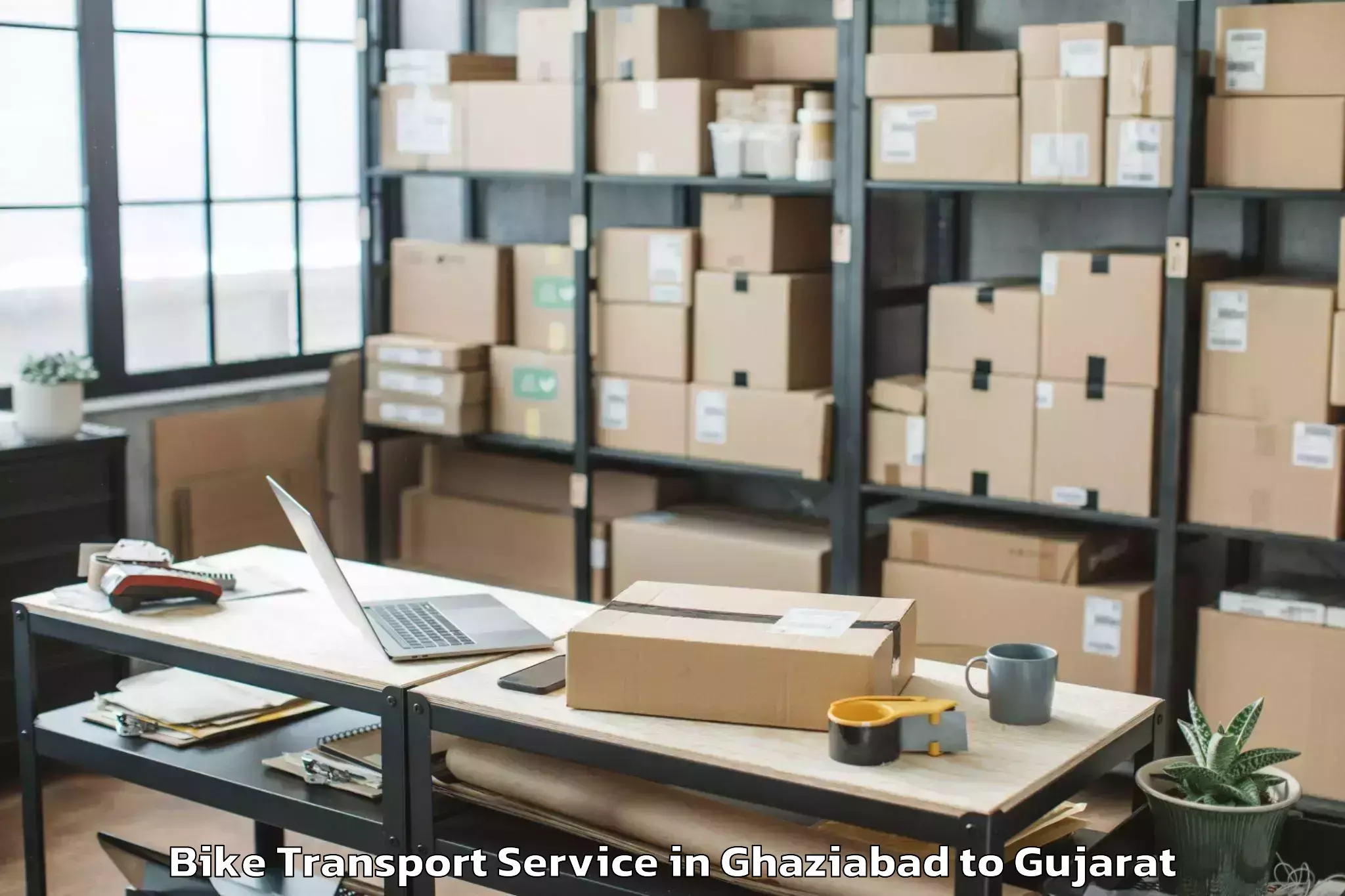 Affordable Ghaziabad to Tharad Bike Transport